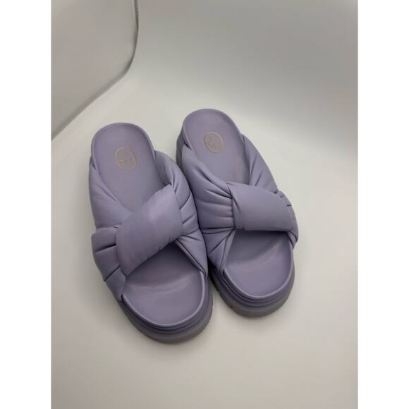 ASH Blue periwinkle Shilo Leather Slide Sandals size 37/ US 7 - Picture 5 of 13